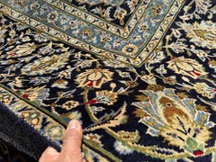 9×12 BLUE VINTAGE RUG HAND-KNOTTED wool oriental handmade fine ANTIQUE navy gold