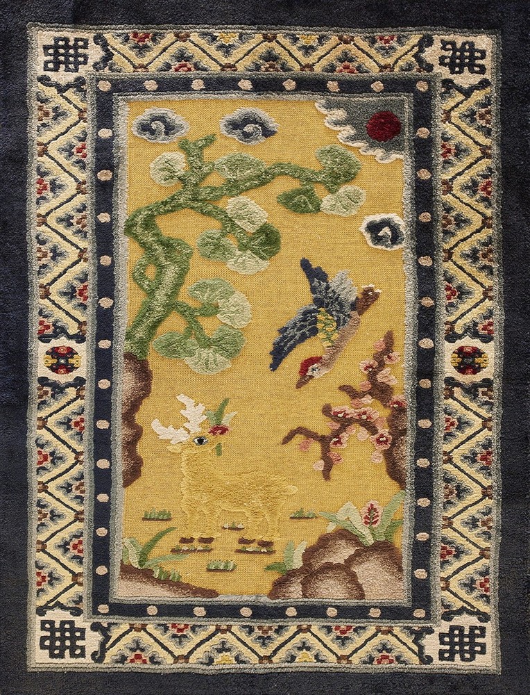 2X3 Antique Chinese Silk Area Rug 1935