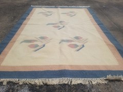Fine Vintage Traditional Handmade Scandinavian Wool Multicolor Kilim 5.7×4.1 ft