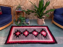 Genuine 1920-1930 Navajo Kilim Rug 132×95 cm native American wool decor Medium