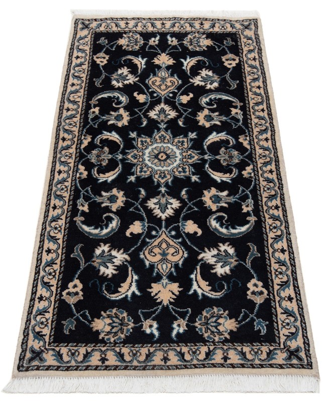 Nain 144x68 cm Hand Knotted Oriental Wool Carpet Runner Rug Blue gallery