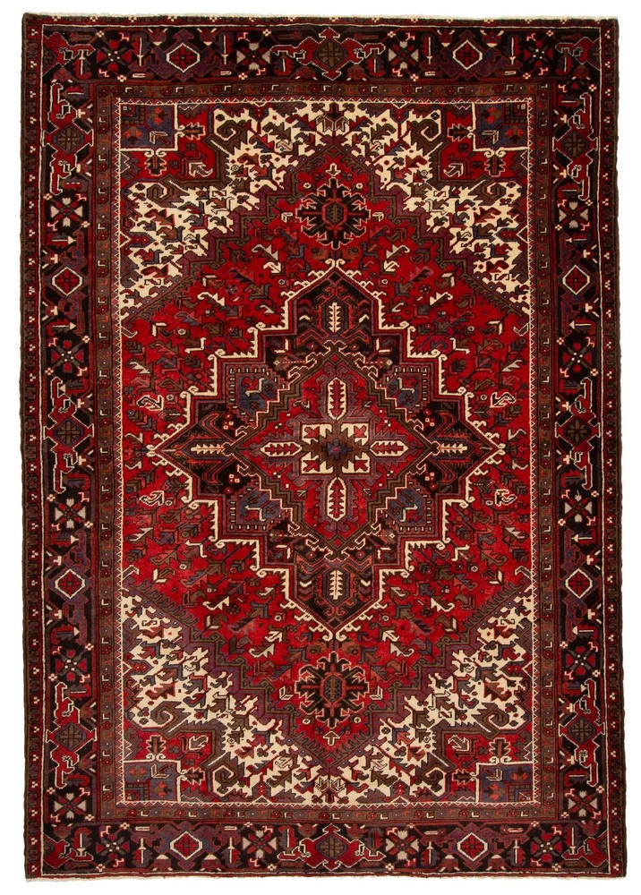 Vintage 6'10" x 9'5" Traditional Hand Knotted Vegetable Dye Wool Area Rug