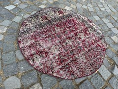 Home Decor Rug, Turkish Vintage Rug, Boho Decor Rug, 3,2 x 3,2 ft