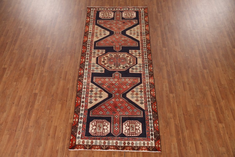 Vintage Rug Ardebil Traditional Geometric 10 ft. Runner Rug Handmade Wool 4x10 gallery