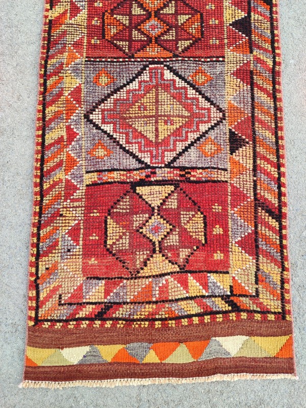 2.7 x 13 Ft, Antique rug 3x13, Turkish runner 3x13 vintage, Tribal Herki rug gallery