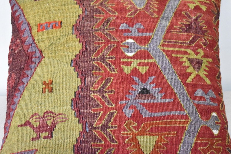 Turkish Kilim Pillow Cover Sofa Rug 16''x16'' Decorative Handmade Cushion Cover gallery