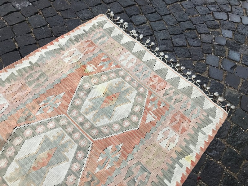 6 X 3.7 Ft Turkish Vintage Kilim Handmade Wool Kilim Bohemian Area Kilim gallery