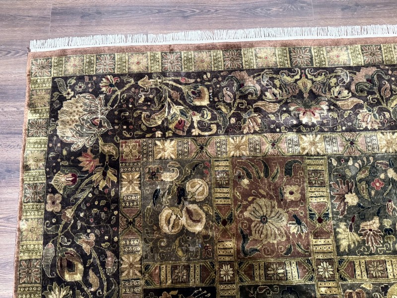 Indo Per'sian Rug 8.6 x 12 Panel Design Vintage Soft Wool Pile Multicolor gallery