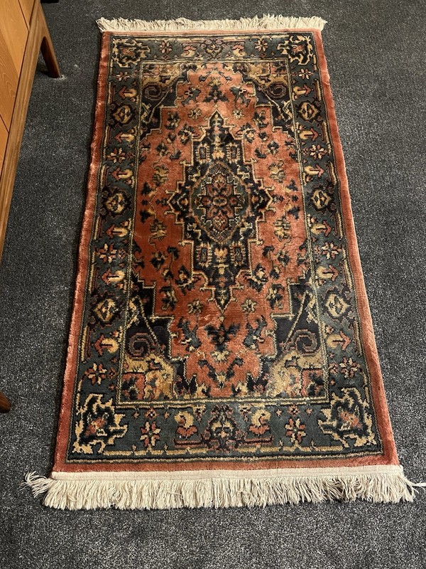 Vintage Turkish Rug Carpet Red Mid Century Retro Traditional Middle Eastern Wool gallery