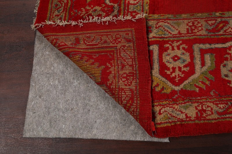 Antique Floral Rust Red Oushak Turkish Rug 10x14 Wool Handmade Dining Room Rug gallery