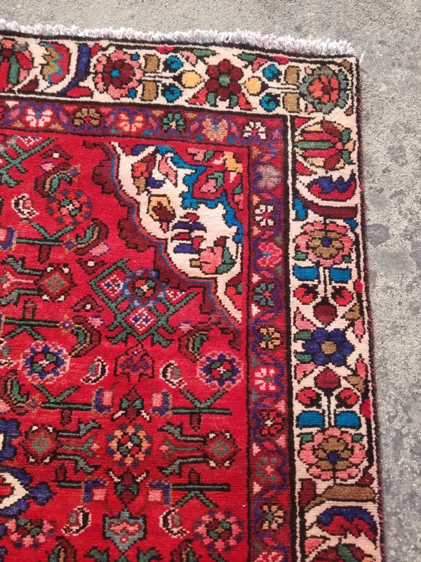 Vintage Traditional Handmade Hamadan Wool Multicolor Runner Rug 268x104cm gallery