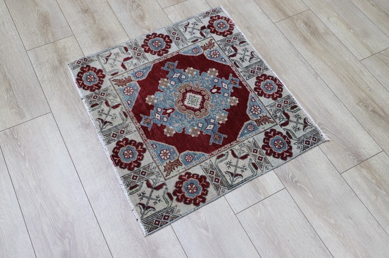2.4x2.3 ft Luxury Oriental Home Decor Turkish Oushak Vintage Small Handmade Rug gallery
