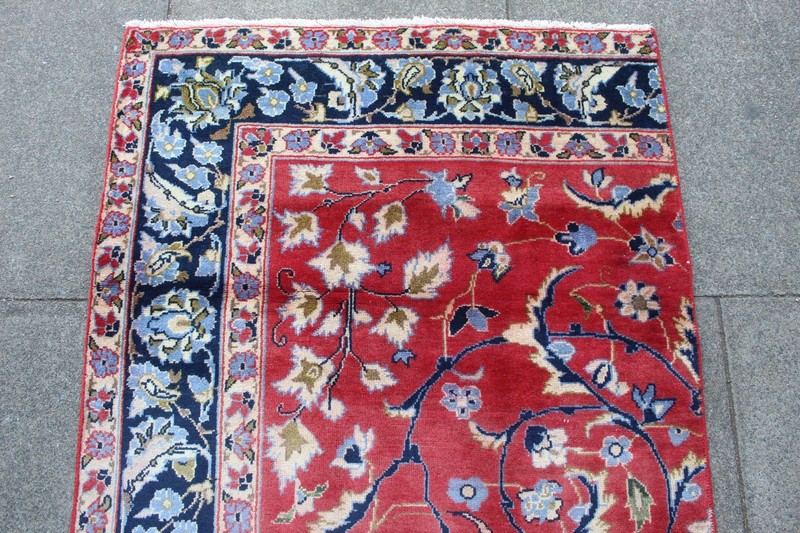 Vintage Fragment Hand Made Traditional Oriental Wool Red Rug 149x92cm gallery