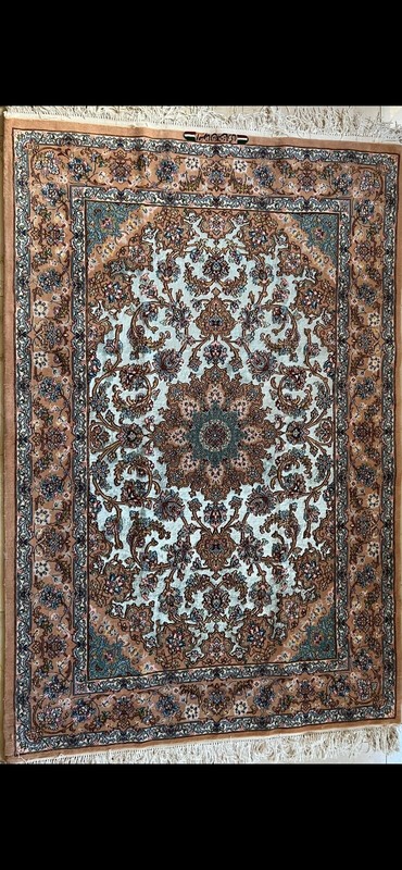New Middle Eastern handmade carpet made with natural colors.80% silk 20% wool. gallery