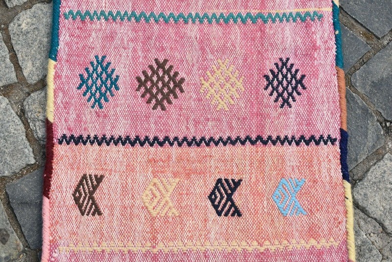 Kilim Pillow 1'4 x 2'9 ft.Vintage Anatolian Nomadic Cicim Kilim Pillow Original gallery