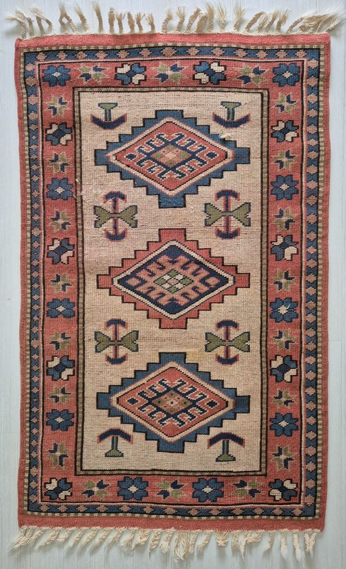 Vintage Hand-Knotted Anatolian Rug 32"x51" Pastel TurkishTribal Wool Area Rug gallery