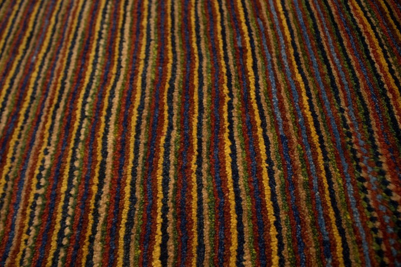 3X4 ft Signed Multicolored Stripes Gabbeh Rug Modern Tribal Kids Oriental Carpet gallery