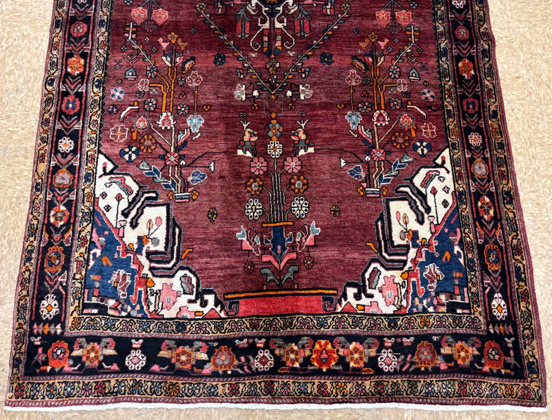 Vintage Nahavand Tribal Hand Knotted Wool Runner Rug 5x11 Red Oriental Geometric gallery