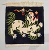 Rare Antique Tibetan Dragon Cub Rug 18”x18” gallery