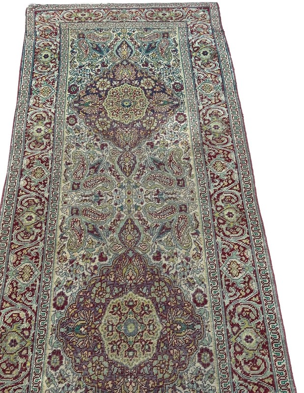 3x9 Antique Turkish Oushak Rug Fine Sivas Runner 73cm x 267cm Circa 1890 gallery