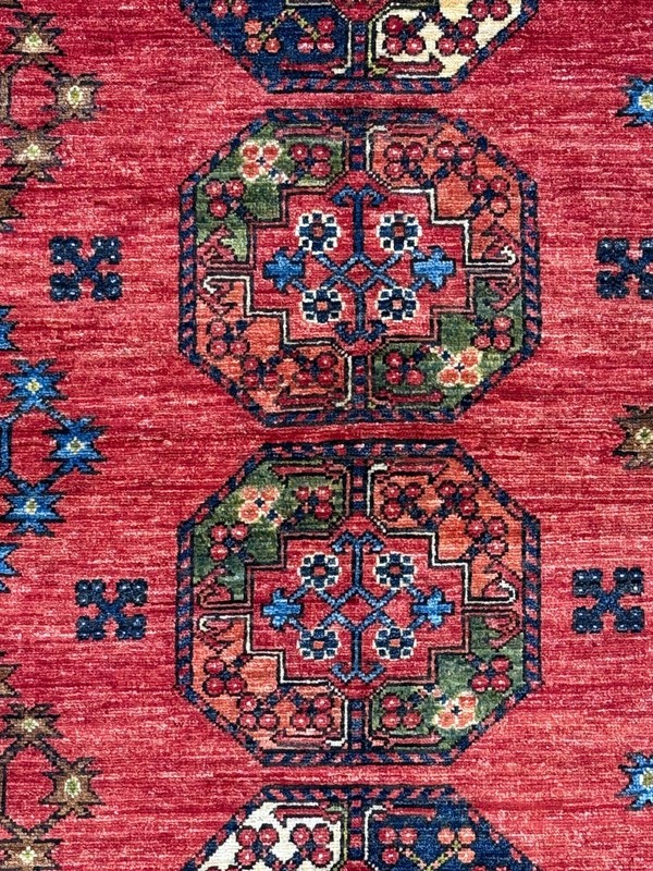 Handmade Wool Area Rug, 3x5 , Red Green Blue Rug, Oriental Rug gallery