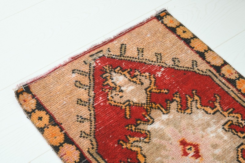 Turkish Door Mat Small Rug 2x3 Hand-Knotted Vintage Oushak Mini Rug Carpet,891 gallery