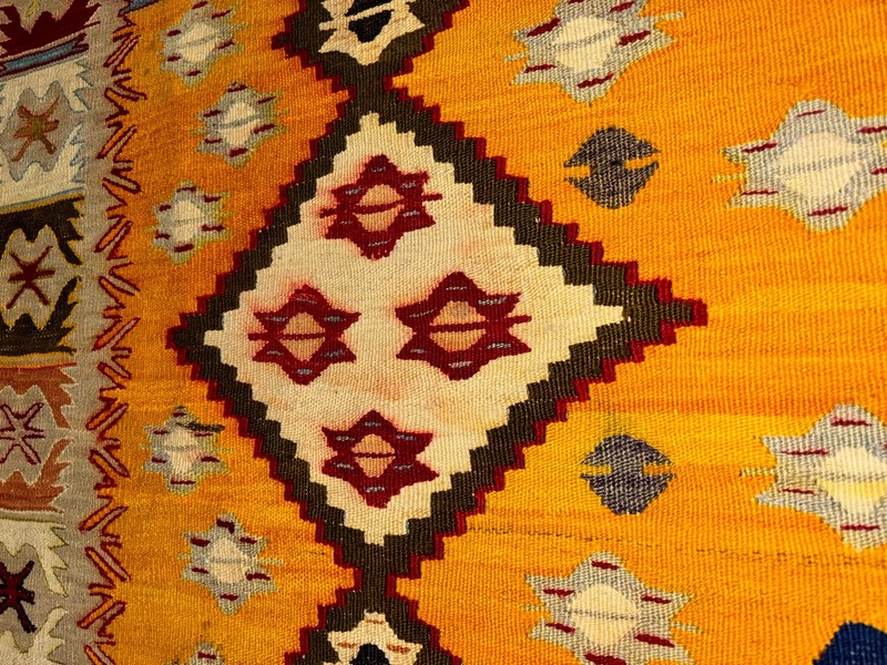 Vintage Kilim Rug Carpet about 6’ x 4’ gallery