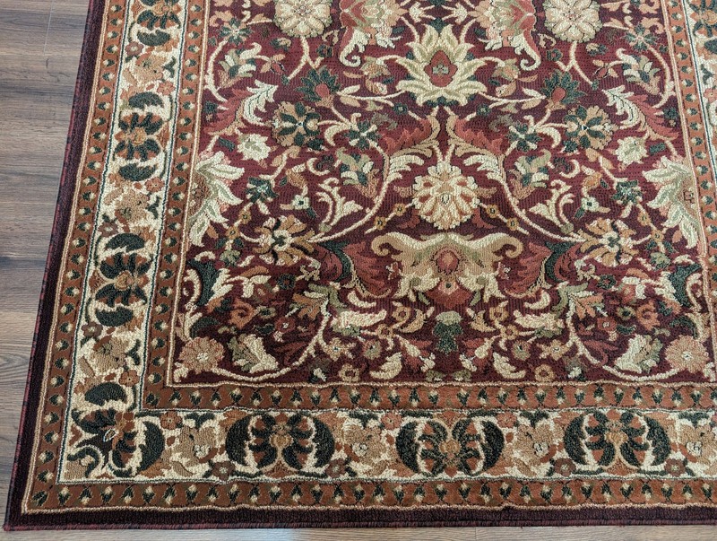 Turkish Rug 5x7, Oriental Power Loomed Carpet, Burgundy Green Beige, Traditional gallery