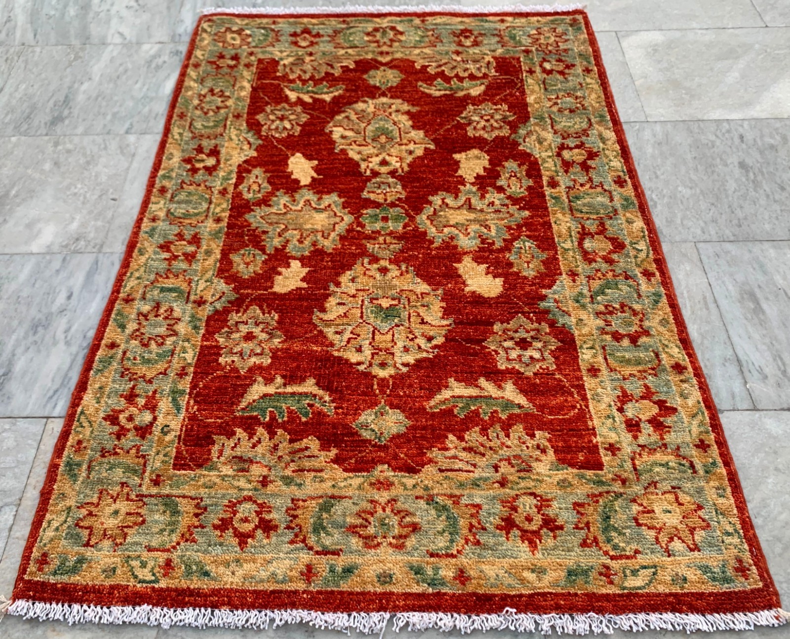 Modern Afghan Rug, Hand-Knotted Chobi Wool, Traditional Area Carpet (3x4 ft.) gallery