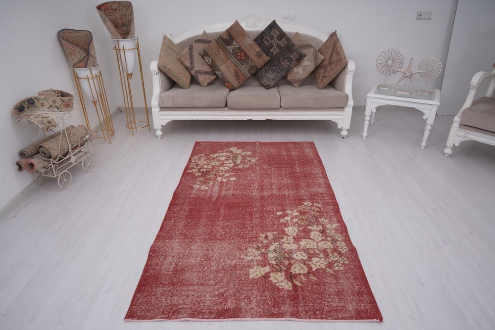 Vintage Kilim Rug 4x6 Handmade Traditional Neutral Turkish Small Rugs Carpet 120