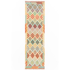 Kelim Afghan 288×82 cm Handwoven Oriental Carpet Rug Runner Kilim