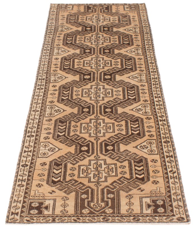 Vintage Hand-knotted Runner Rug 3'5" x 9'8" Traditional Oriental Wool Carpet gallery