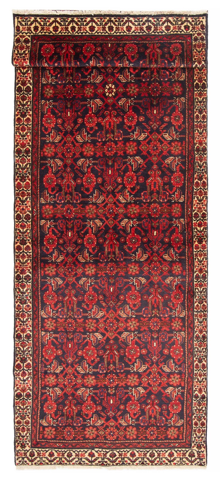 3'6" x 10'1" Vintage Hand-knotted Runner Rug Traditional Oriental Wool Carpet gallery