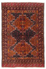 Vintage Hand-Knotted Area Rug 3’11” x 6’1″ Traditional Oriental Wool Carpet