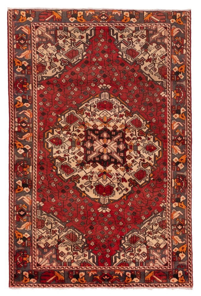 Vintage Oriental Hand-Knotted Carpet 4'6" x 6'9" Traditional Wool Area Rug
