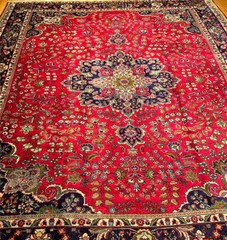 9.5 x 12.6 HAND KNOTTED_HANDMADE_VINTAGE 1930s RUG _FINE SOFT NATURAL DYES WOOL