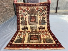 2’11×4’4 ft Vintage Afghan Rug, Hand Knotted Soft Pile Floral Tribal Area Carpet