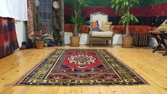 Exquisite Antique 1900-1939s Vegy Dye Wool Pile Tribal Area Rug 4’3”x7’
