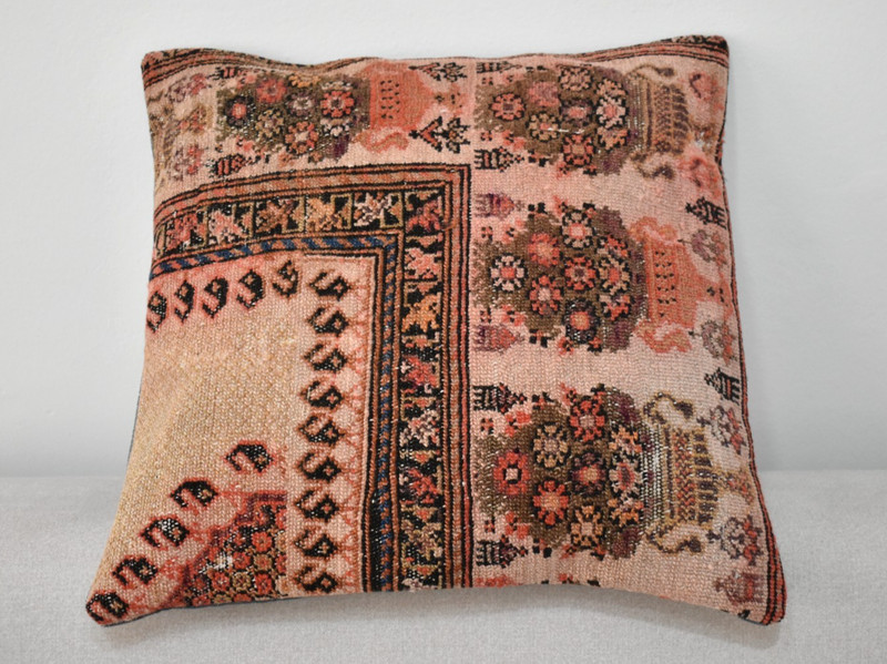 Antique Pillow Cover Sofa Rug 16'' x 16'' Made of Antique Cushion Cover Carpet gallery