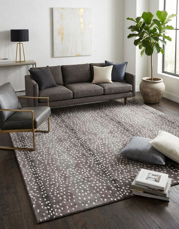 Antelope Chetah Animal Brown Contemporary Handmade Tufted 100% Woolen area rug gallery