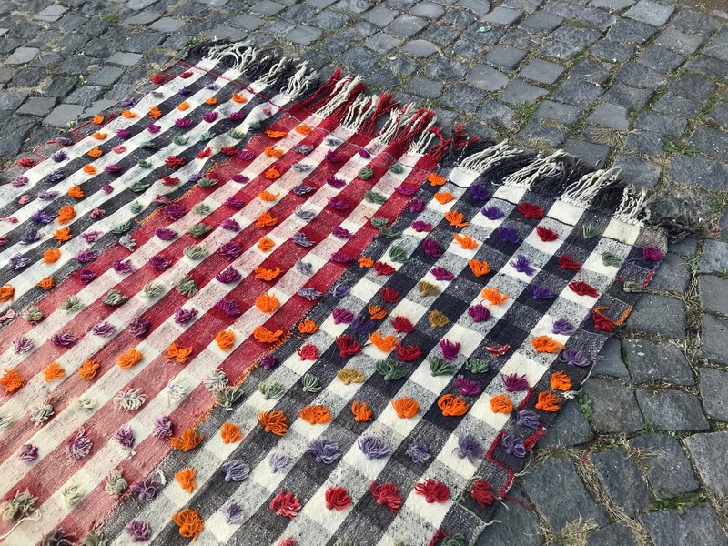 Turkish Vintage Kilim, Handmade Wool Kilim, Bohemian Large Kilim, 8.3 X 4.9 Ft gallery