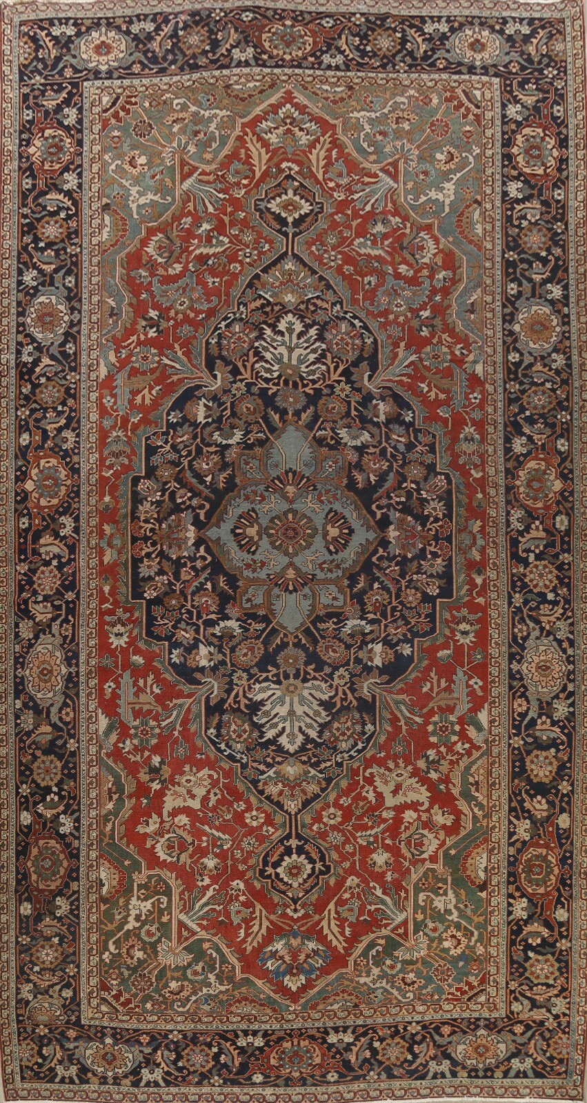 Vegetable Dye Antique Pre-1900 Traditional Area Rug Handmade Palace Size 12x19 gallery
