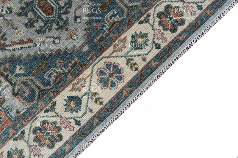 8x10 Light Blue & Ivory Hand made Traditional Living Area Rugs, 8x10ft gallery