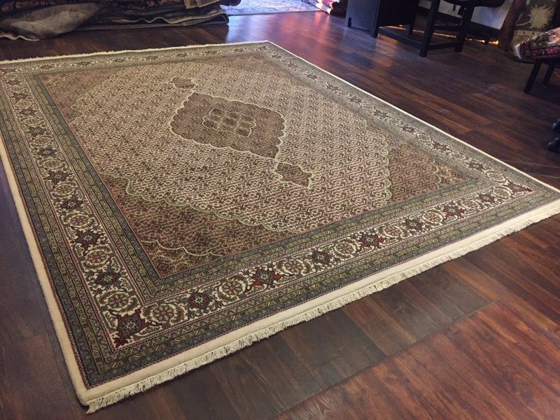 On Sale Genuine Hand Knotted Indo Oushak Fish Geometric Area Rug Carpet 8x10,29 gallery
