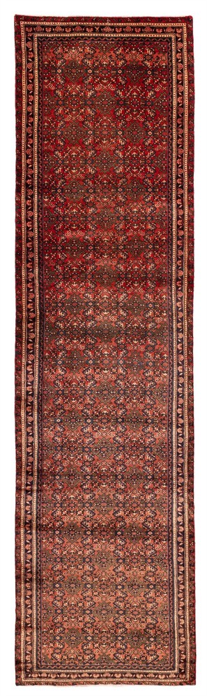 3'5" x 13'9" Vintage Hand-knotted Runner Rug Traditional Oriental Wool Carpet