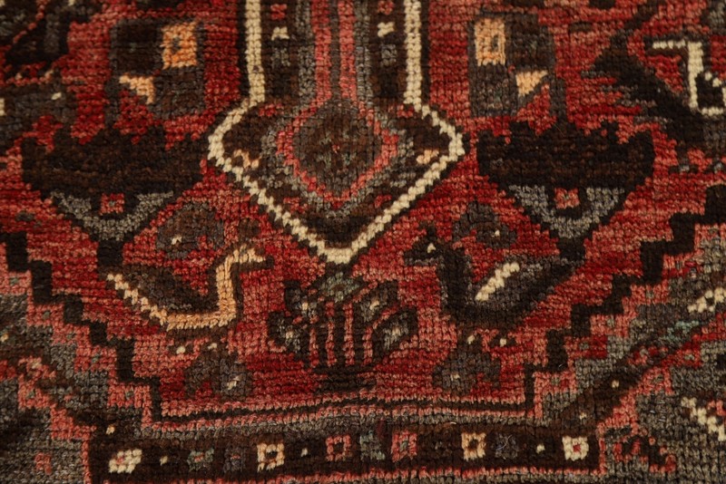 Vintage Geometric Traditional Red/ Ivory Area Rug 4'x6' Wool Handmade Carpet gallery