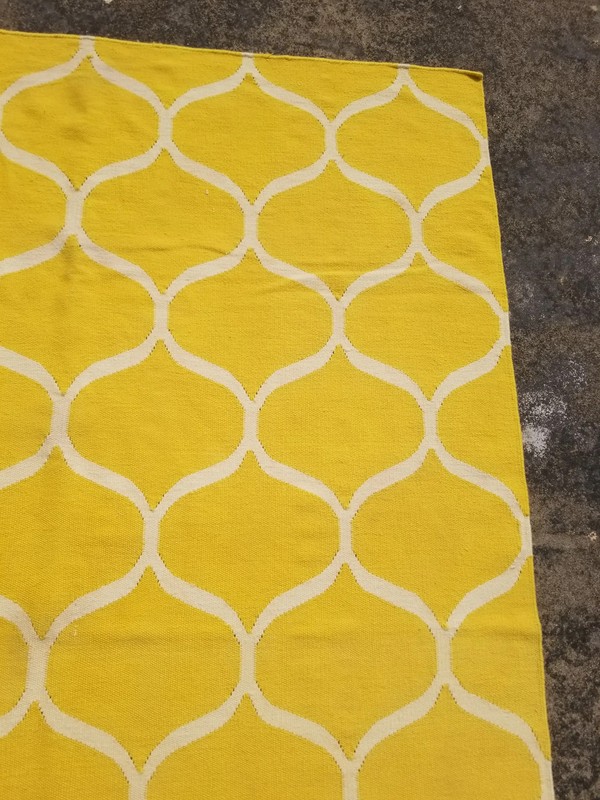Vintage Traditional Handmade Oriental Wool Yellow Kilim Rug Carpet 7.8x5.4 ft gallery