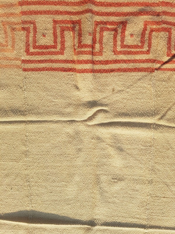 Distressed Fine Vintage Traditional Hand Made Oriental Wool Beige Kilim 210x173c gallery