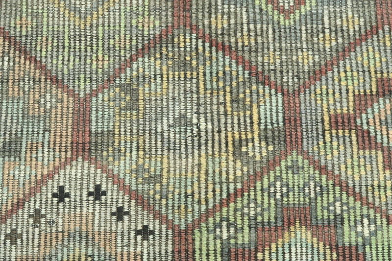 Turkish Sard Kilim Wool Rug, Area Rugs, Pale Color Floor Carpet Large 74"x114" gallery