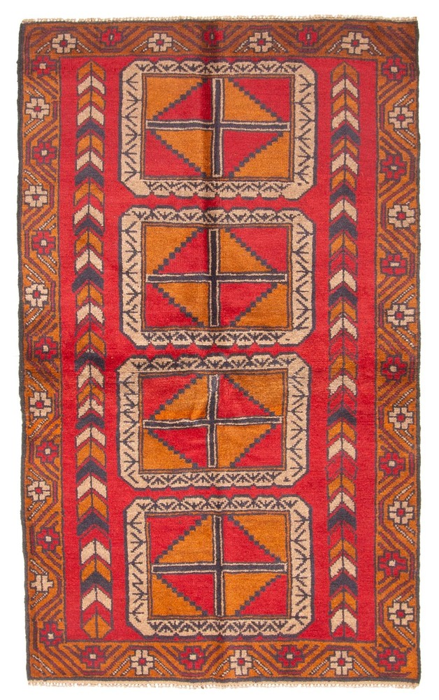 Vintage Traditional Hand-Knotted Area Rug 3'7" x 5'11" Oriental Wool Carpet